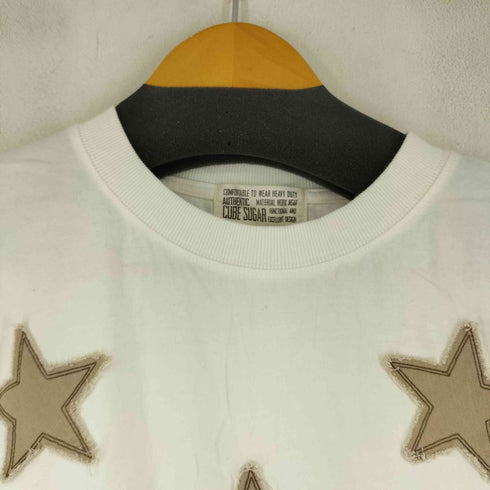 キューブシュガー CUBE SUGAR ハードウォッシュスターパッチビッグTシャツ レディース  M